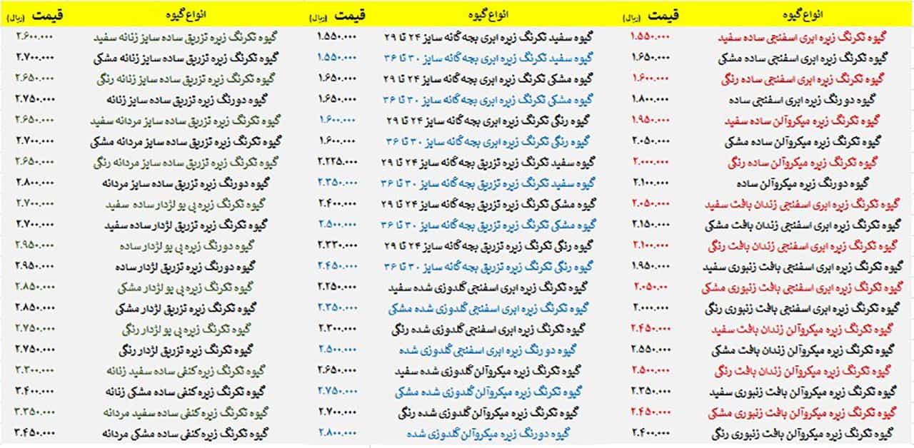 قیمت گیوه عمده